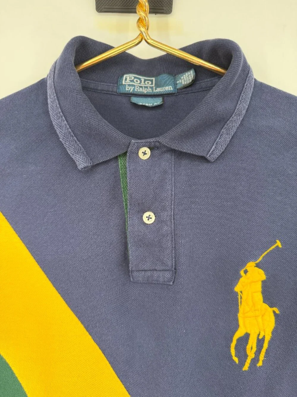 Polo Ralph Lauren Custom Fit Big Pony Colorblock Polo Shirt Men's Large
